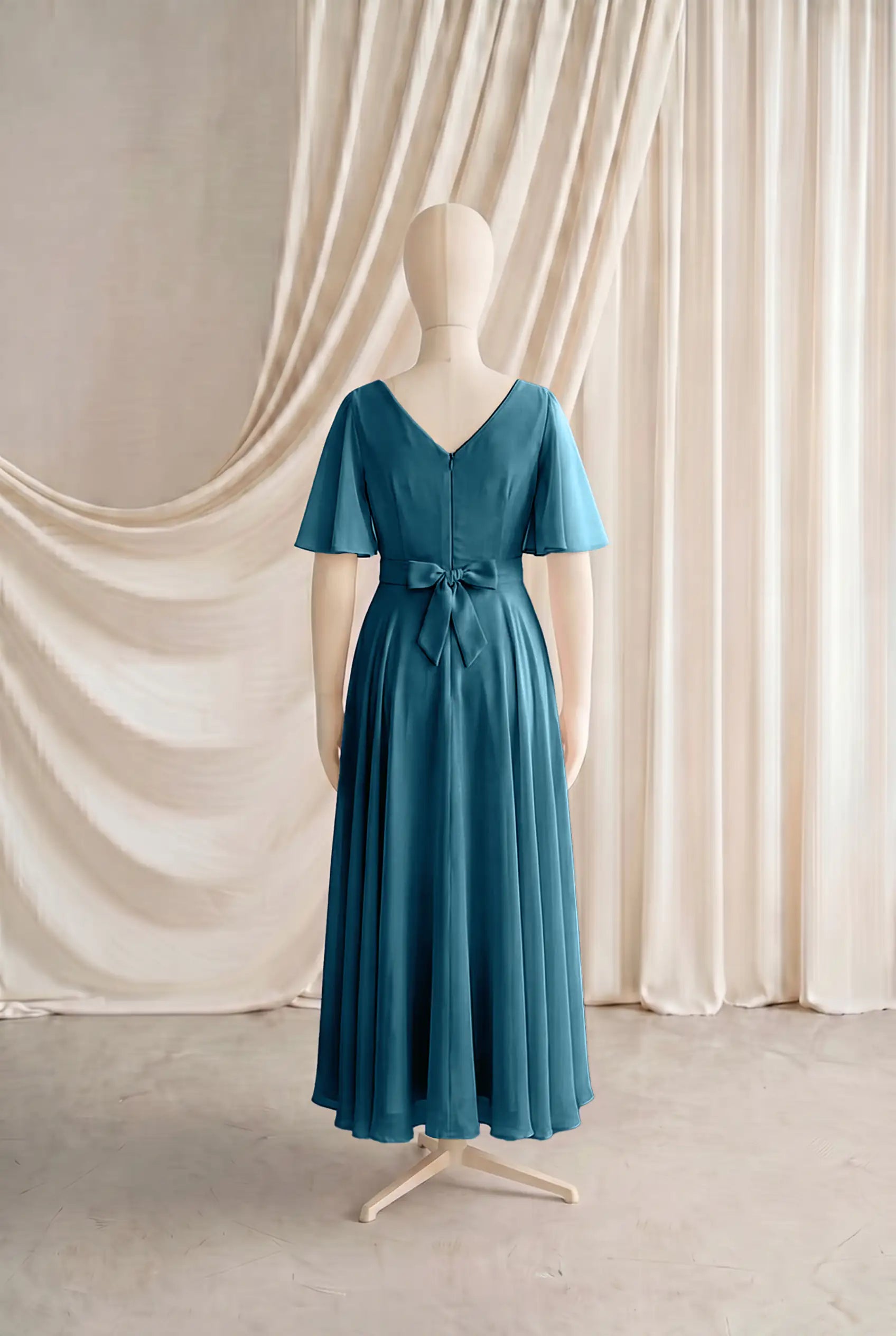 Phoebe Junior Bridesmaid Dress In Emerald Dawn Chiffon