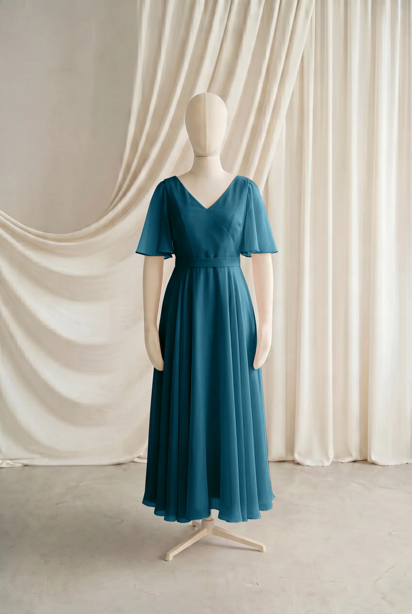 Phoebe Junior Bridesmaid Dress In Emerald Dawn Chiffon