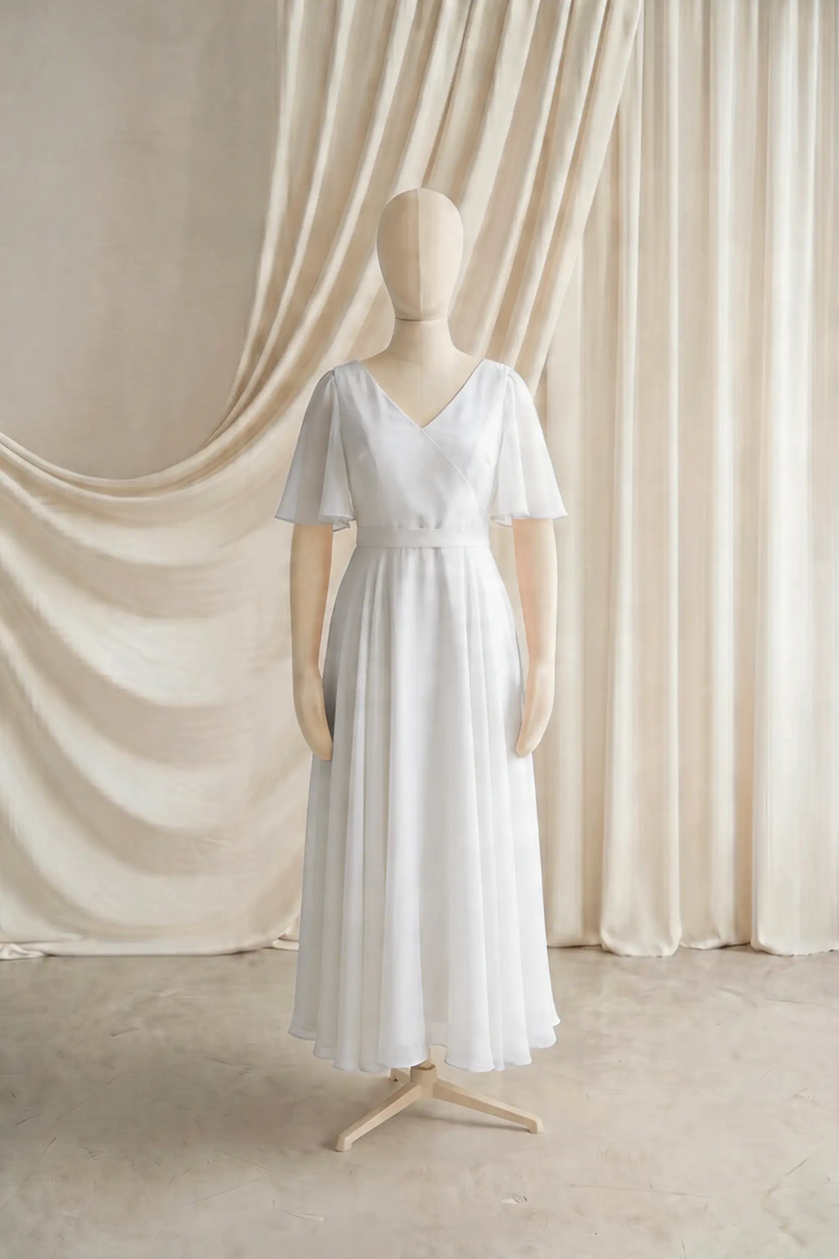 Phoebe Junior Bridesmaid Dress In Ivory Chiffon
