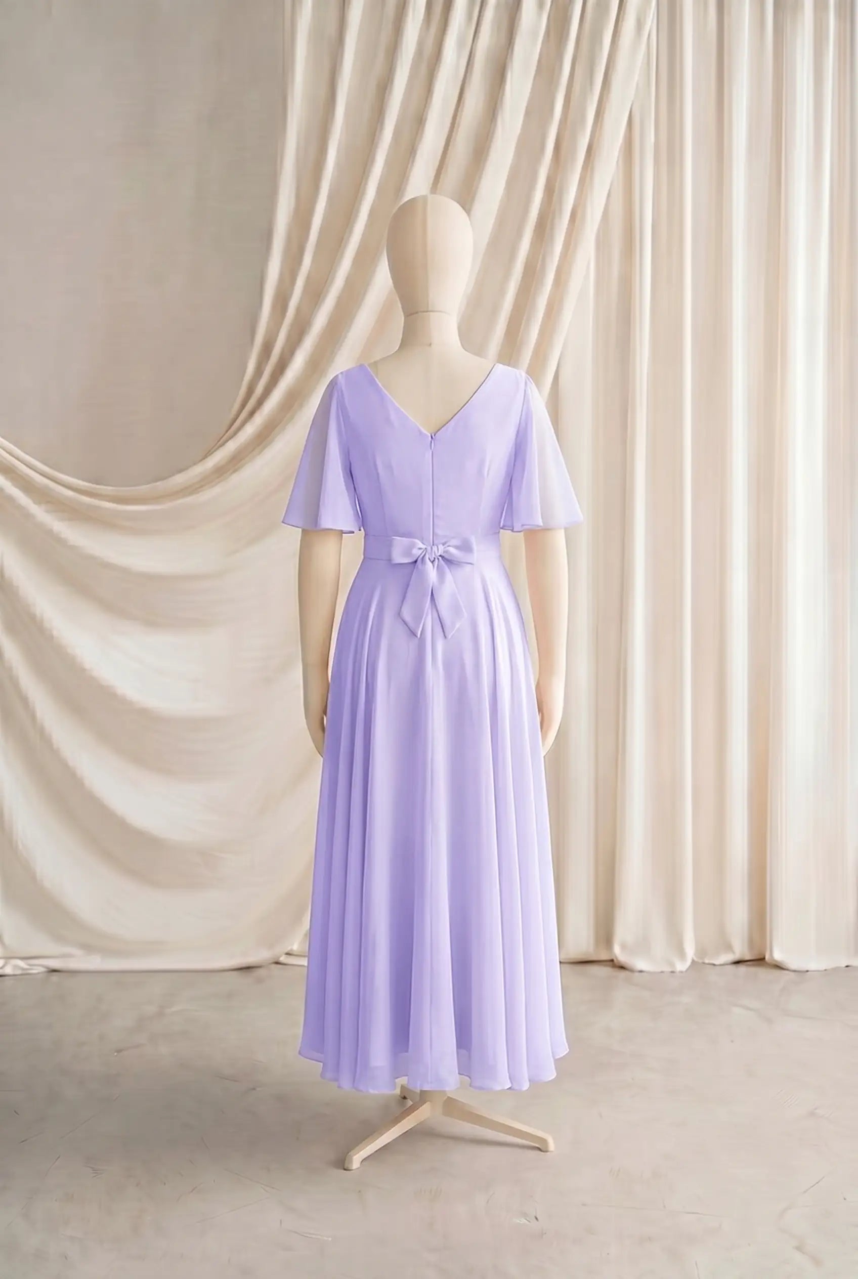 Phoebe Junior Bridesmaid Dress In Lilac Mist Chiffon