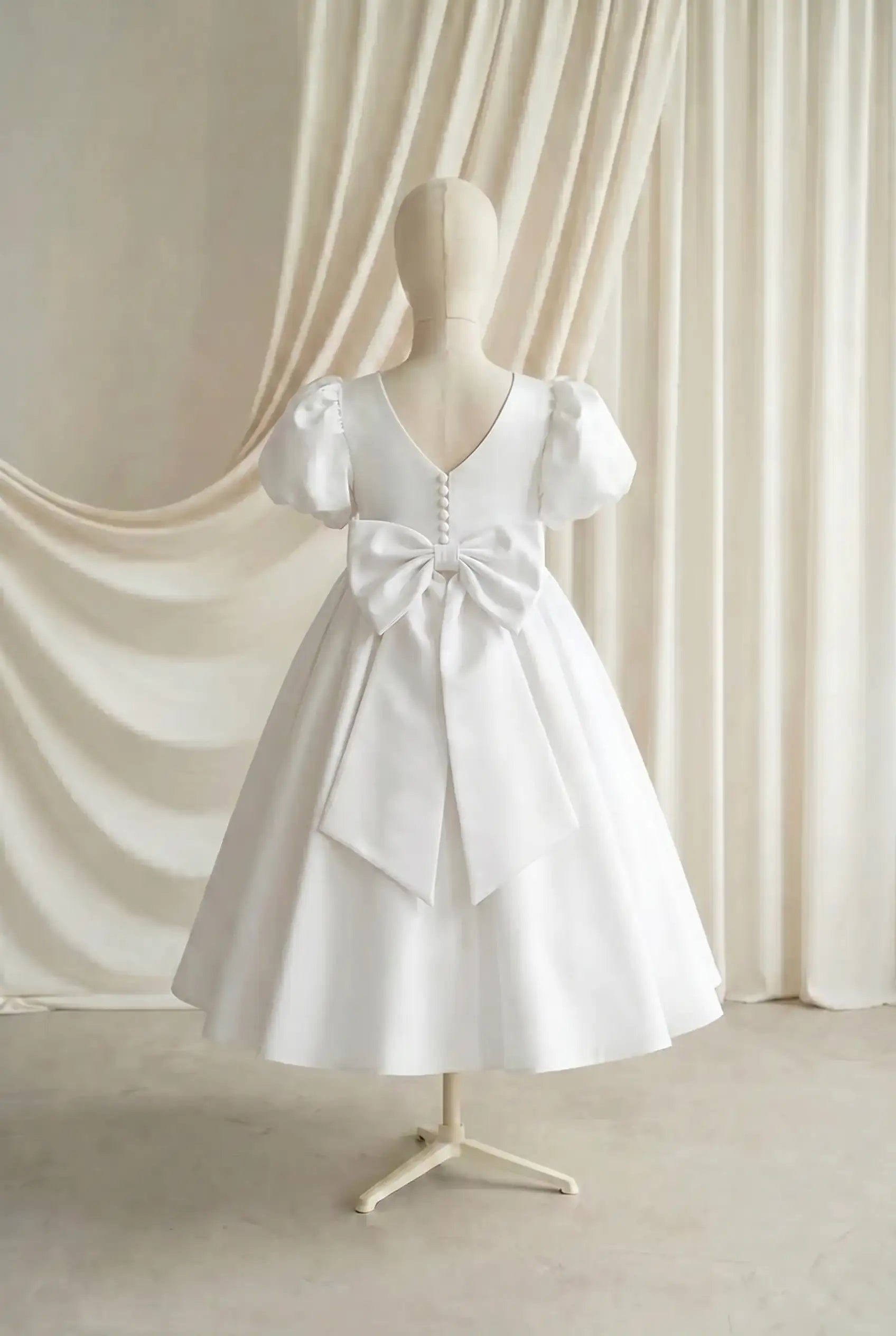 Poppy Flower Girl Dress in White