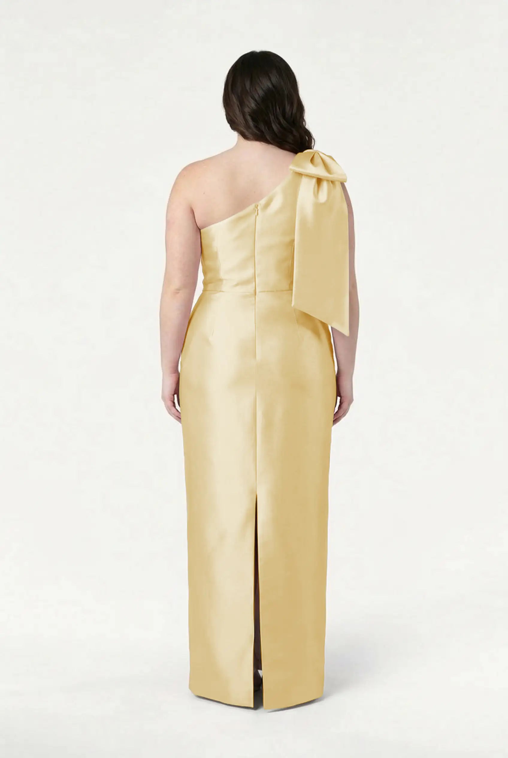 Ritz Bridesmaid Dress in Butter Yellow Satin Twill