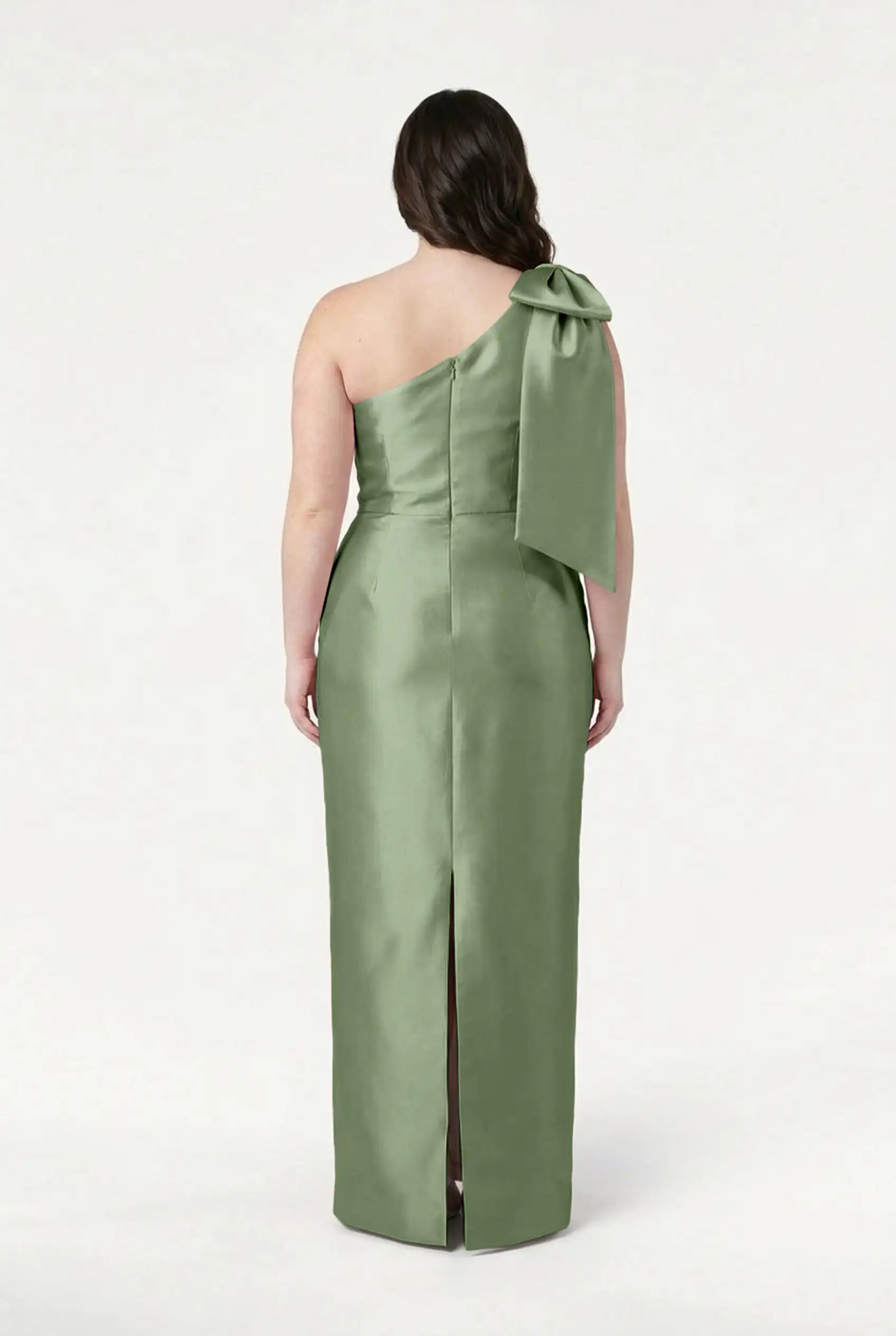 Ritz Bridesmaid Dress in Sage Green Satin Twill