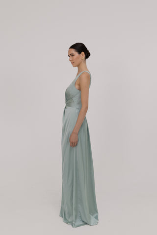 Greta Bridesmaid Dress in Dusty Eucalyptus