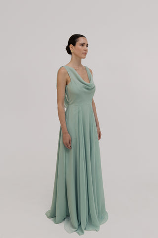 Athena Bridesmaid Dress In Dusty Eucalyptus