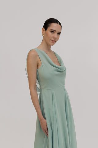 Athena Bridesmaid Dress In Dusty Eucalyptus