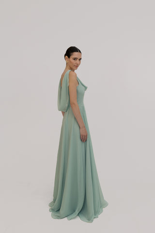 Athena Bridesmaid Dress In Dusty Eucalyptus