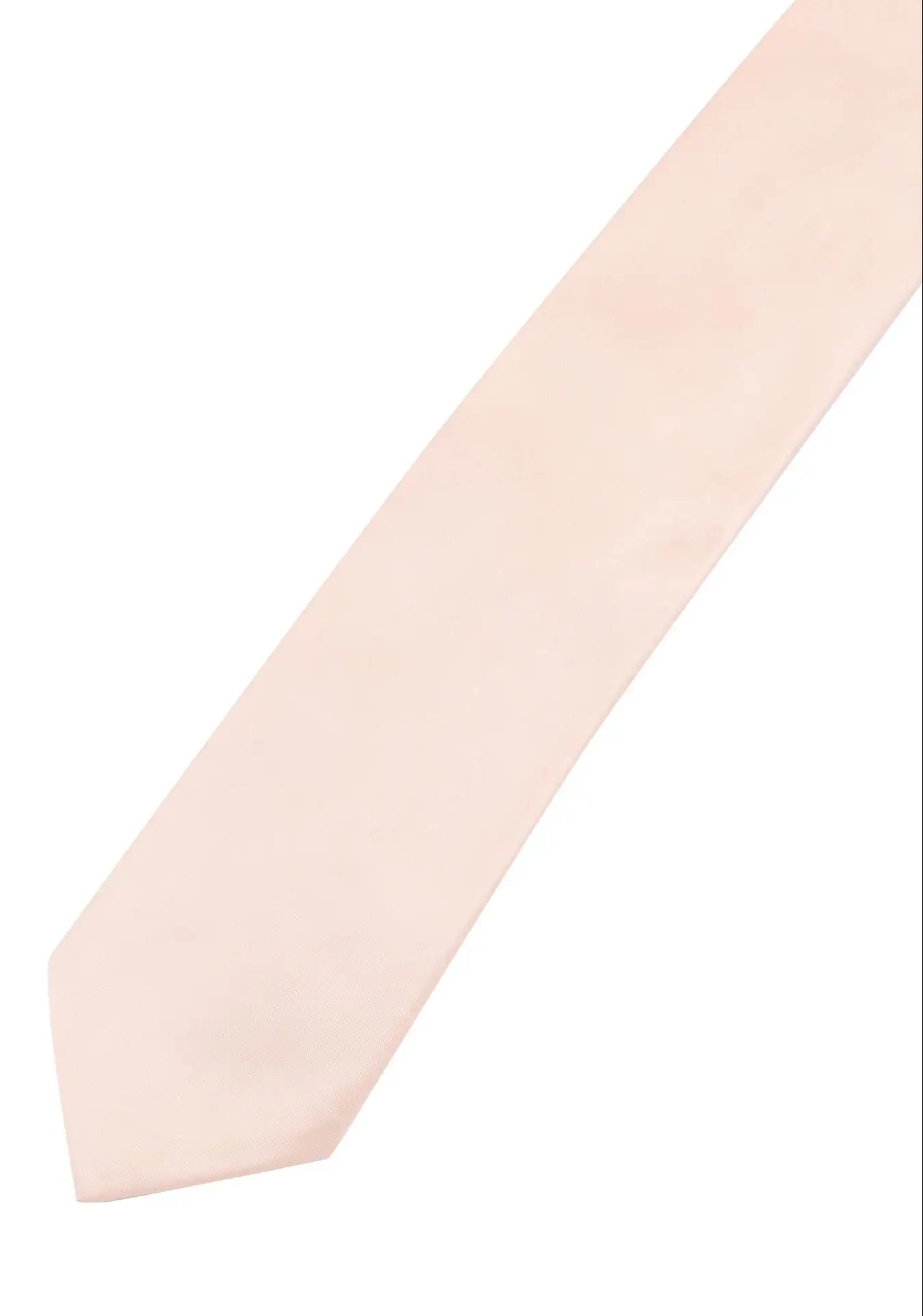 A close-up of a light pink TH&TH Satin Tie laid flat on a white background, ideal for complementing bridesmaid dresses or adding a touch of elegance to any wedding party look.