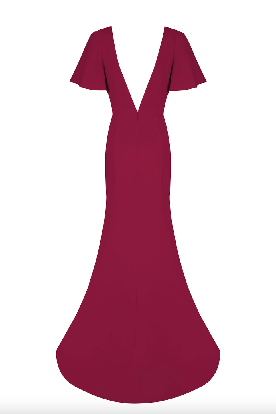 Celeste Moss Crepe Bridesmaid Dress in Merlot