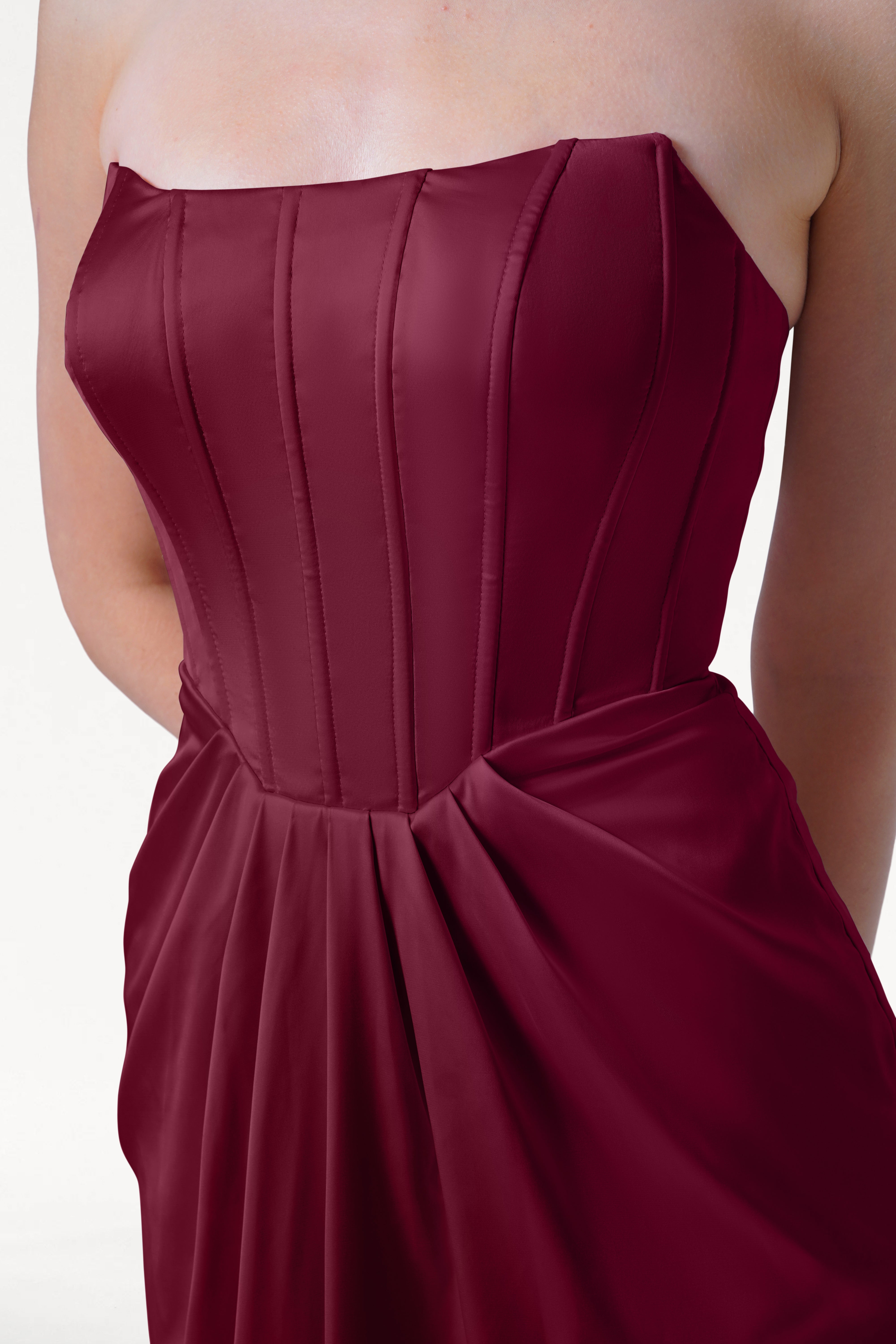Selena Bridesmaid Dress in Merlot Satin
