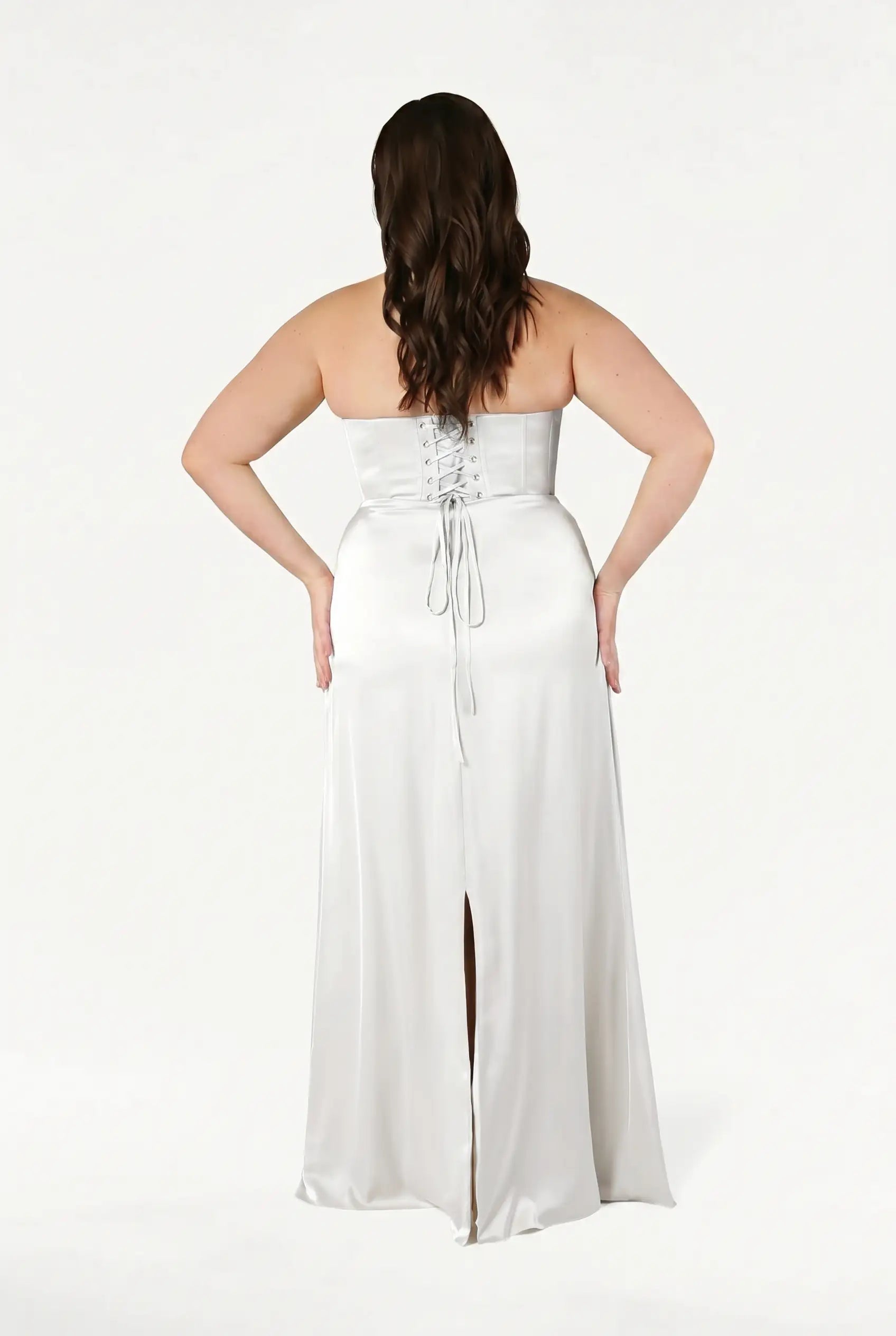 Selena Dress in Ivory Satin