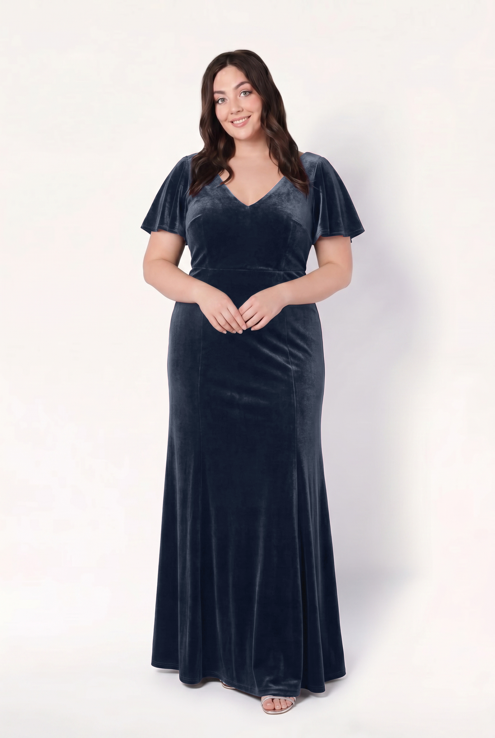 TH&TH Celeste Velvet Bridesmaid Dress in Smoke Blue – TH and TH