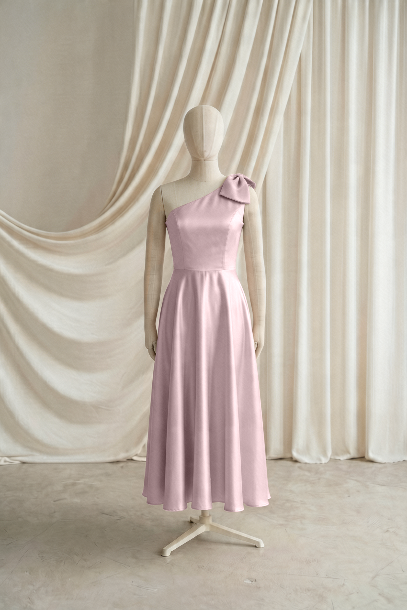 Zara Junior Bridesmaid Dress in Smoked Blush Satin