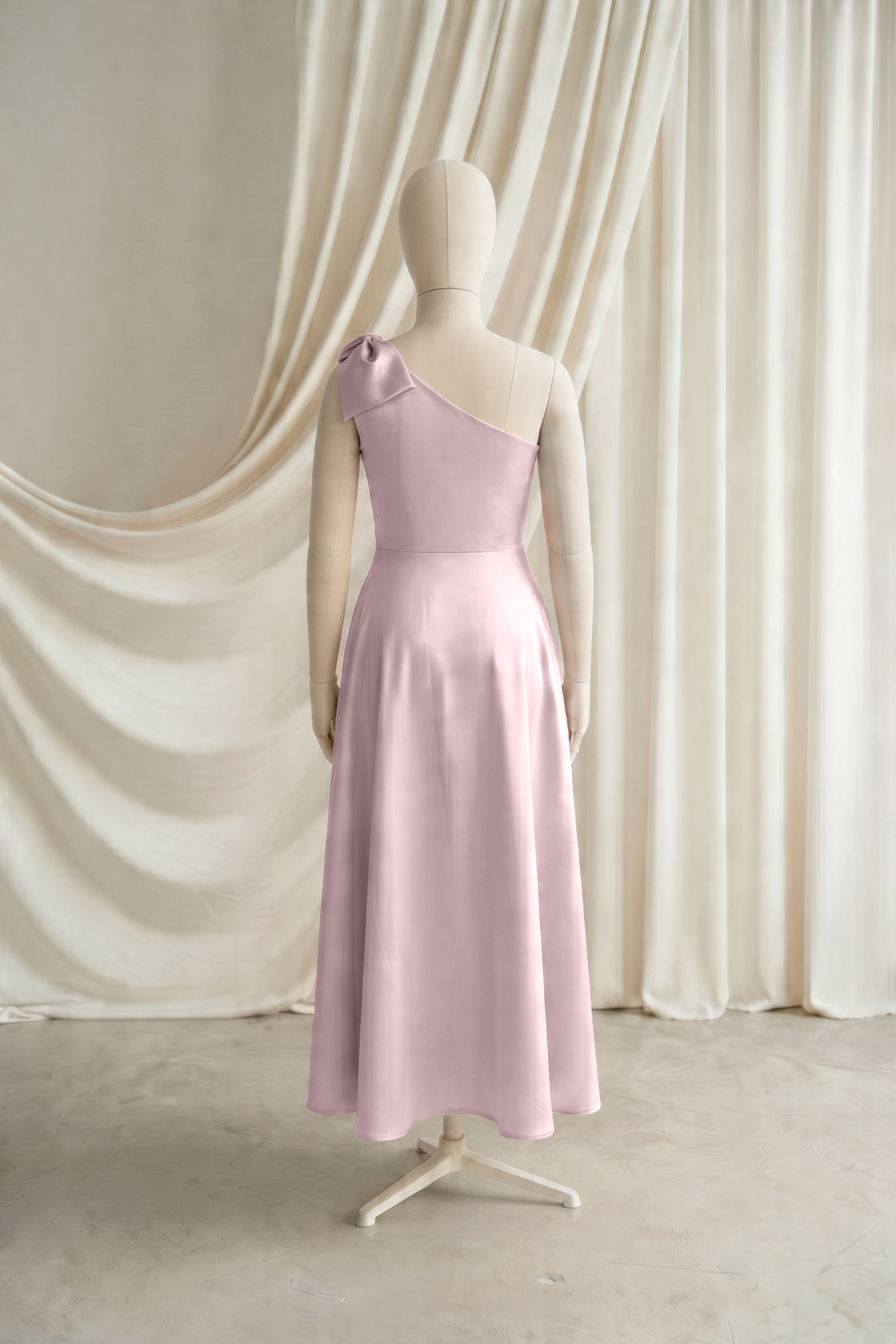 Zara Junior Bridesmaid Dress in Smoked Blush Satin
