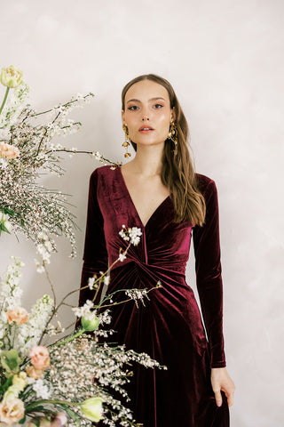 Camilla Long Sleeve Velvet In Roseberry