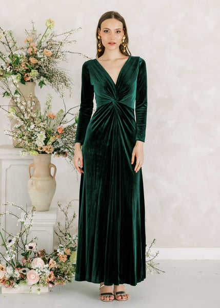 long sleeve forest green bridesmaid dresses Modest Bridesmaid Emerald Green Bridesmaid Dresses Modest Forest Green Satin Bridesmaid Dresses Long Sleeves Winter