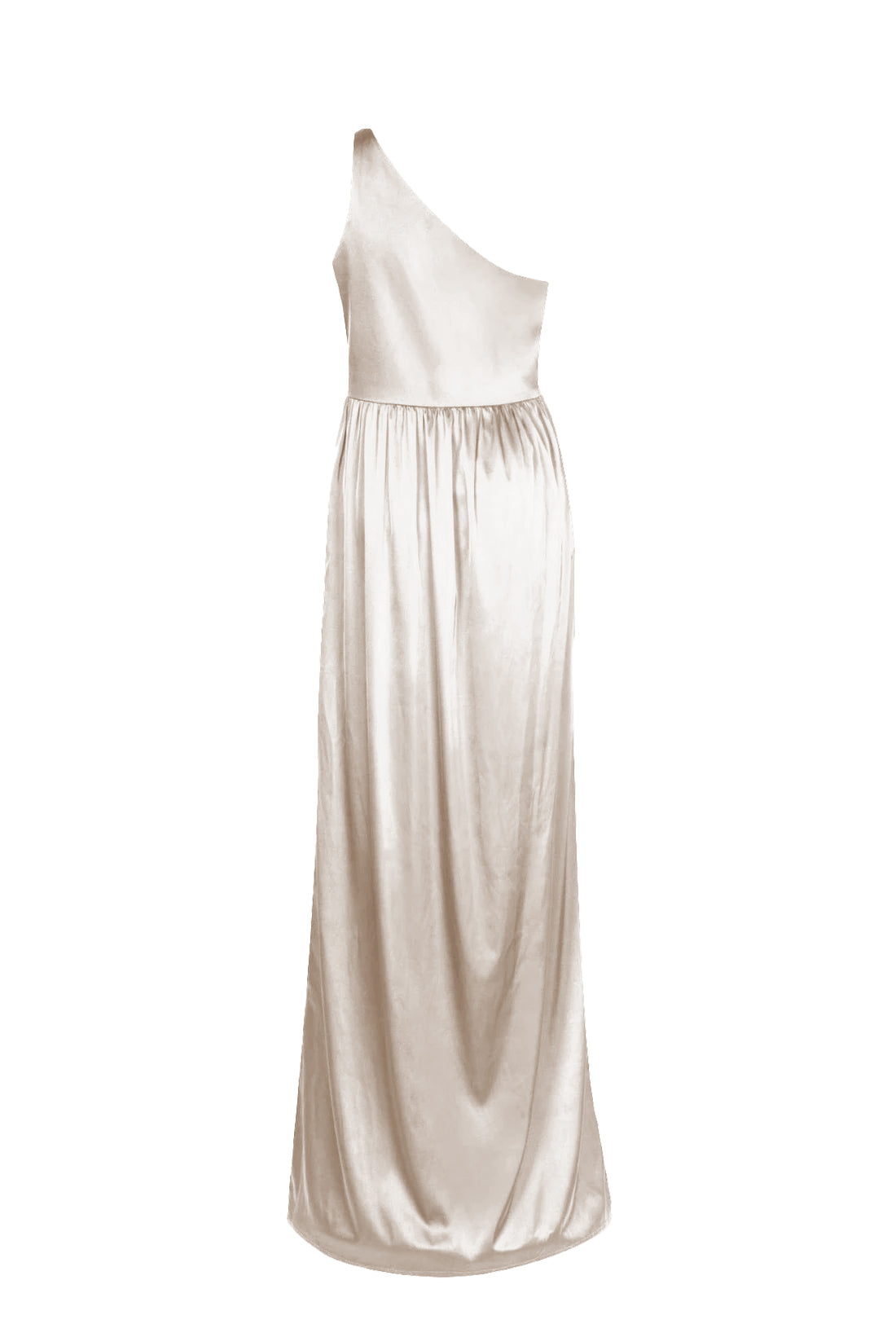 One-shoulder Oyster satin bridesmaid dress by TH&TH.