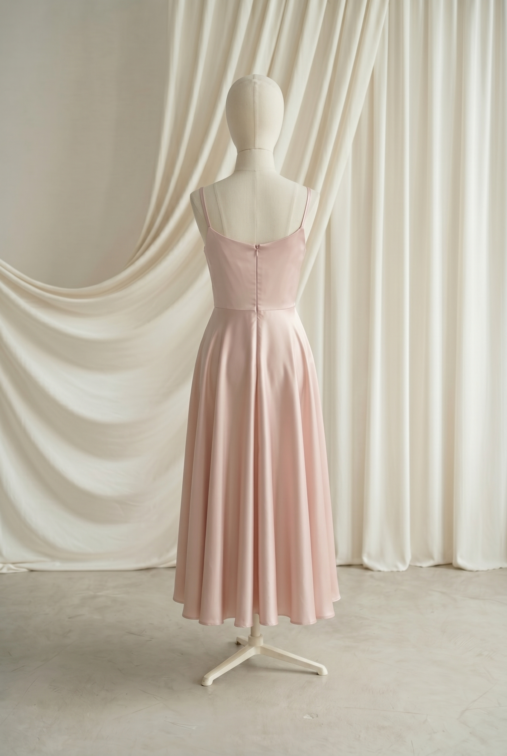Tilly Junior Bridesmaid Dress in Blush Pink Satin