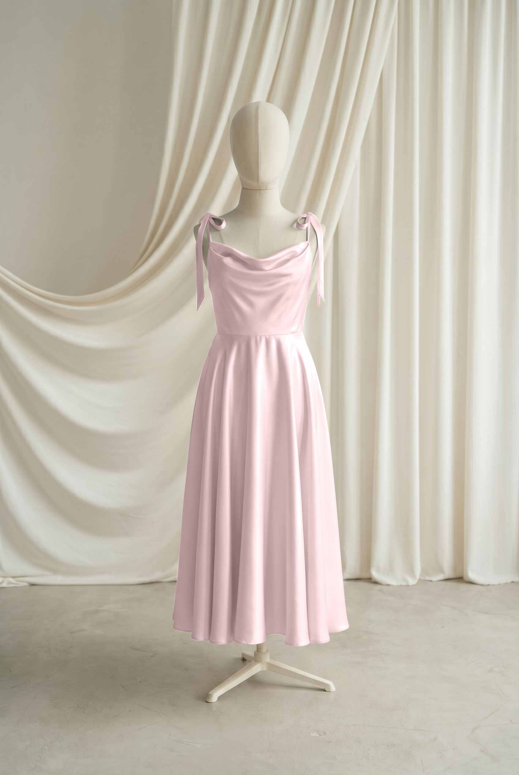 Tilly Junior Bridesmaid Dress in Smoked Blush Satin