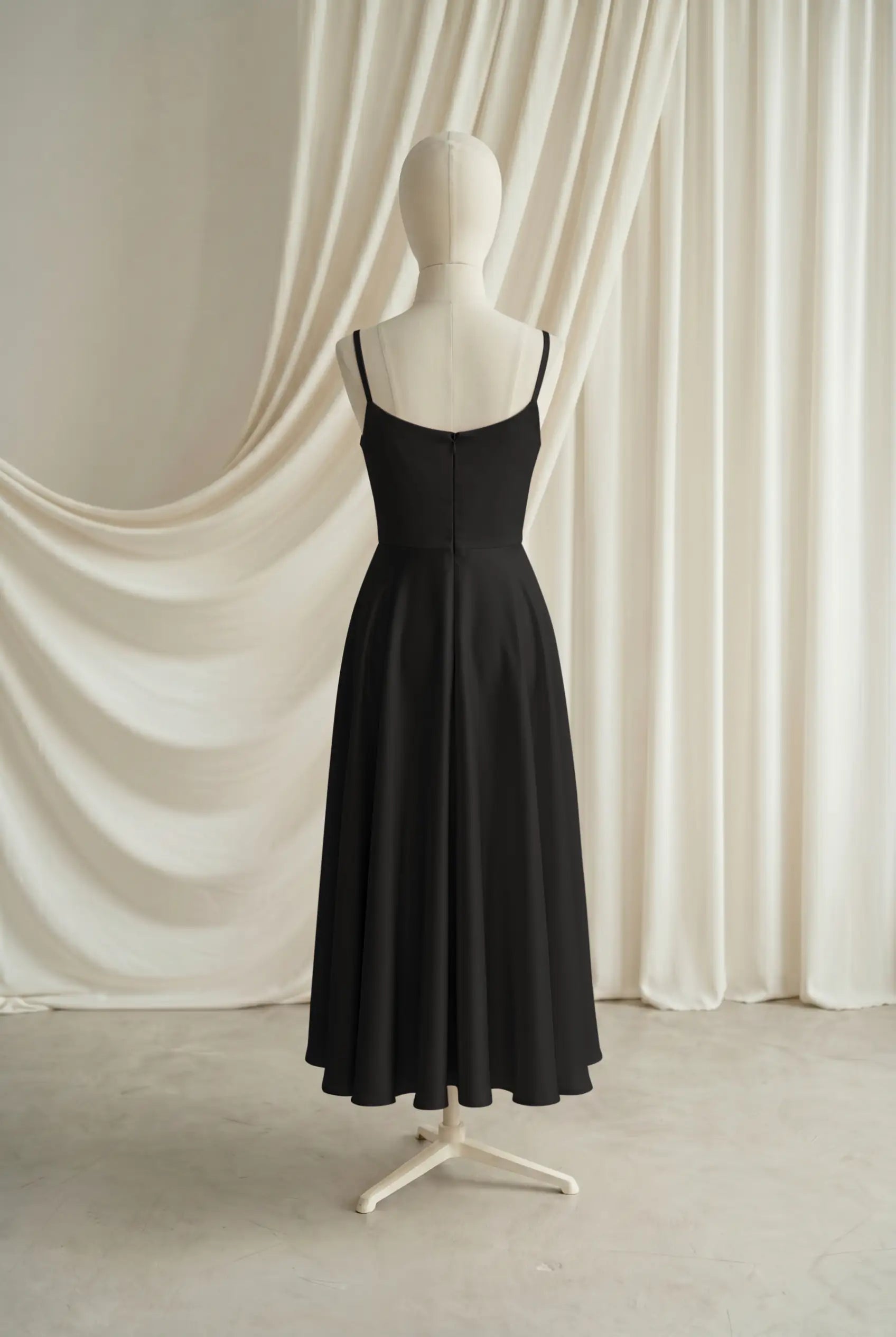 Tilly Junior Bridesmaid Dress in Black Satin