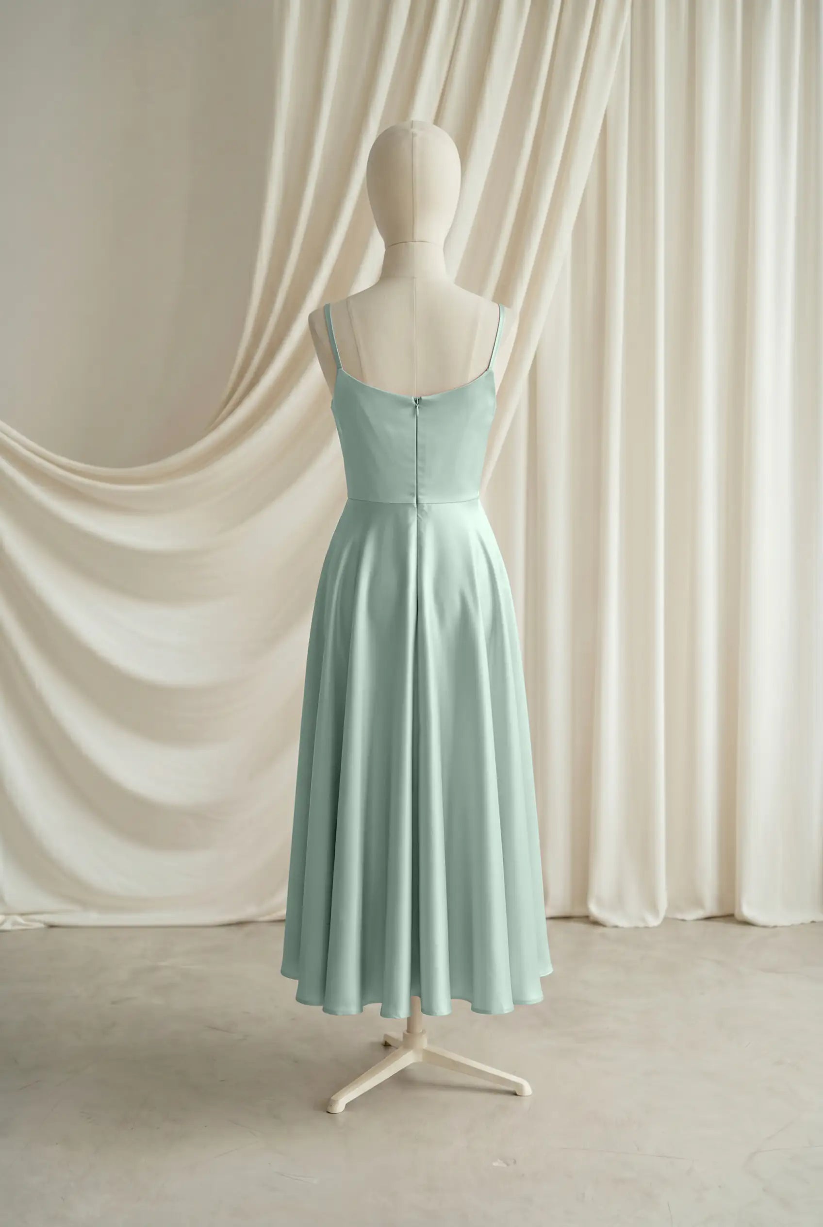 Tilly Junior Bridesmaid Dress in Dusty Eucalyptus Satin