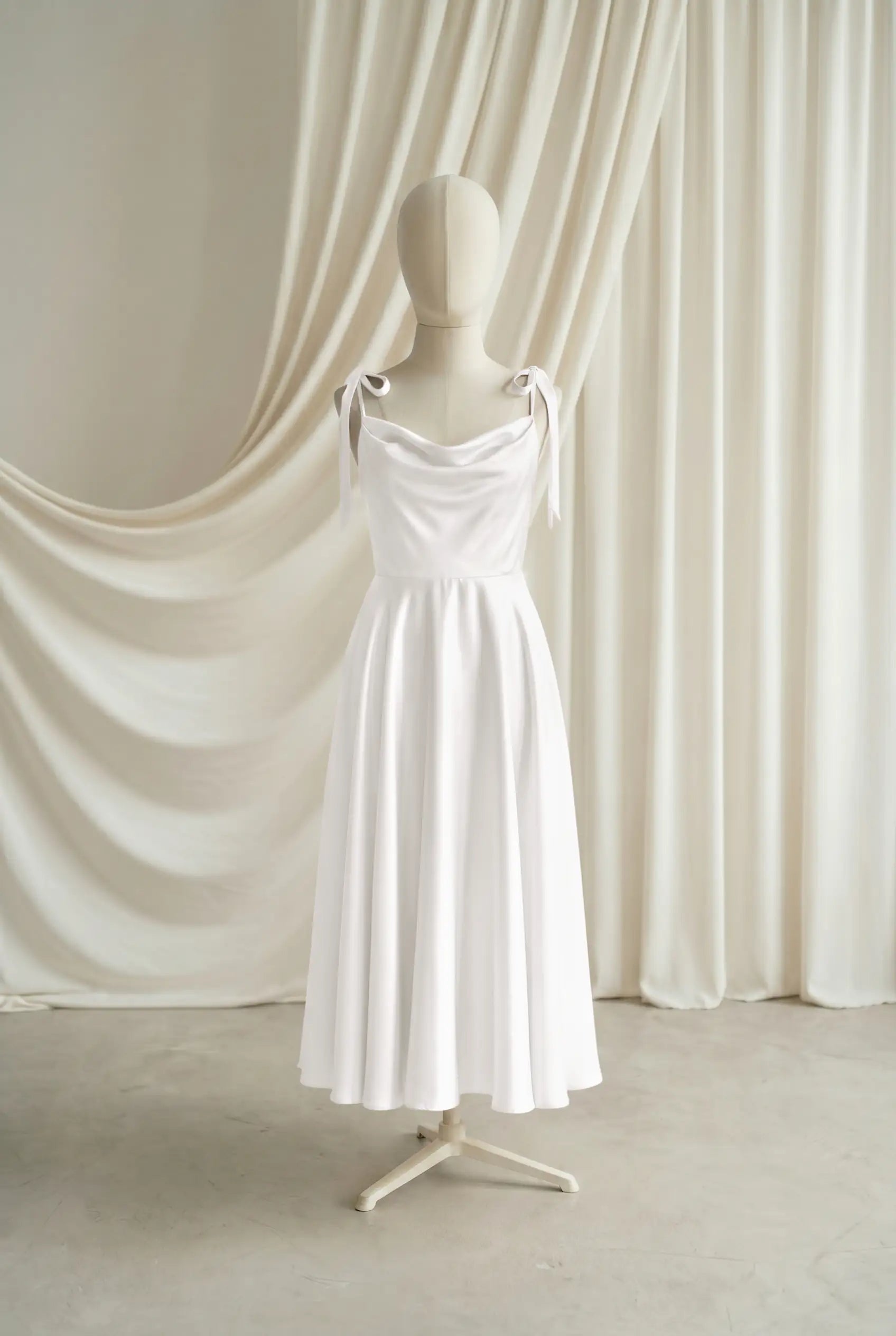 Tilly Junior Bridesmaid Dress in Ivory Satin