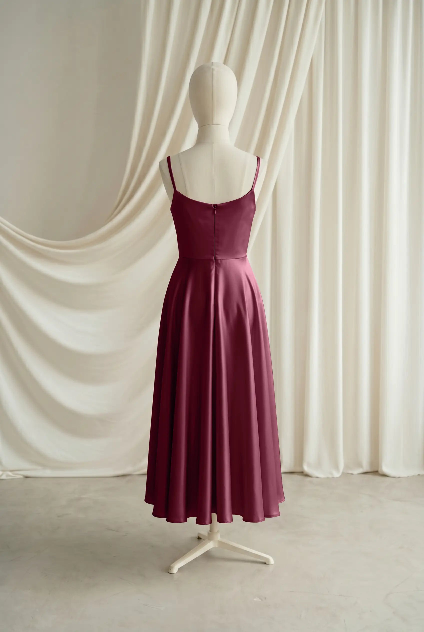 Tilly Junior Bridesmaid Dress in Merlot Satin