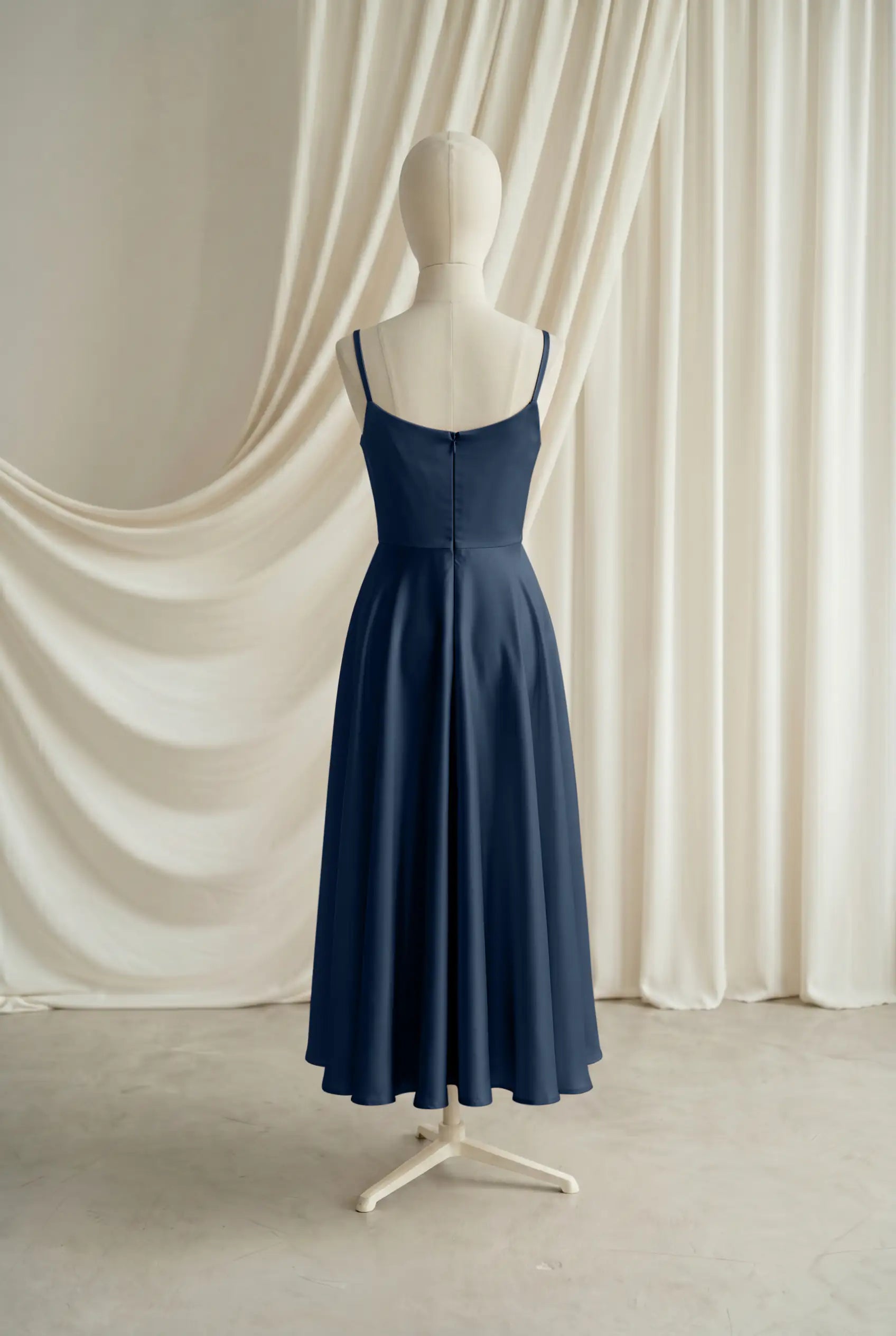 Tilly Junior Bridesmaid Dress in Navy Satin