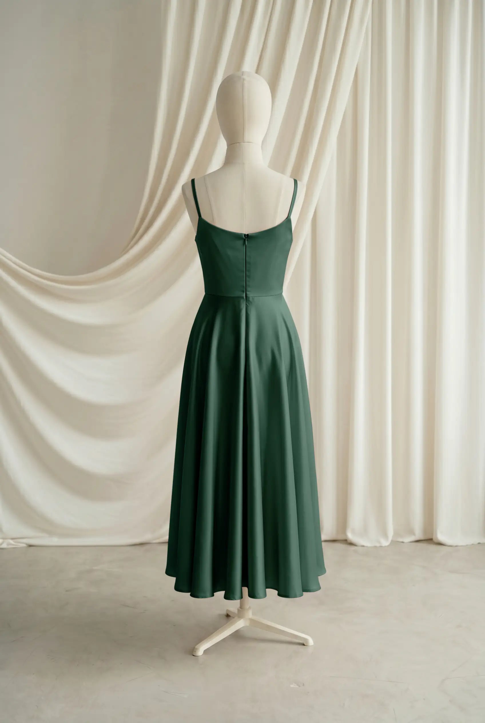 Tilly Junior Bridesmaid Dress in Olive Grove Satin
