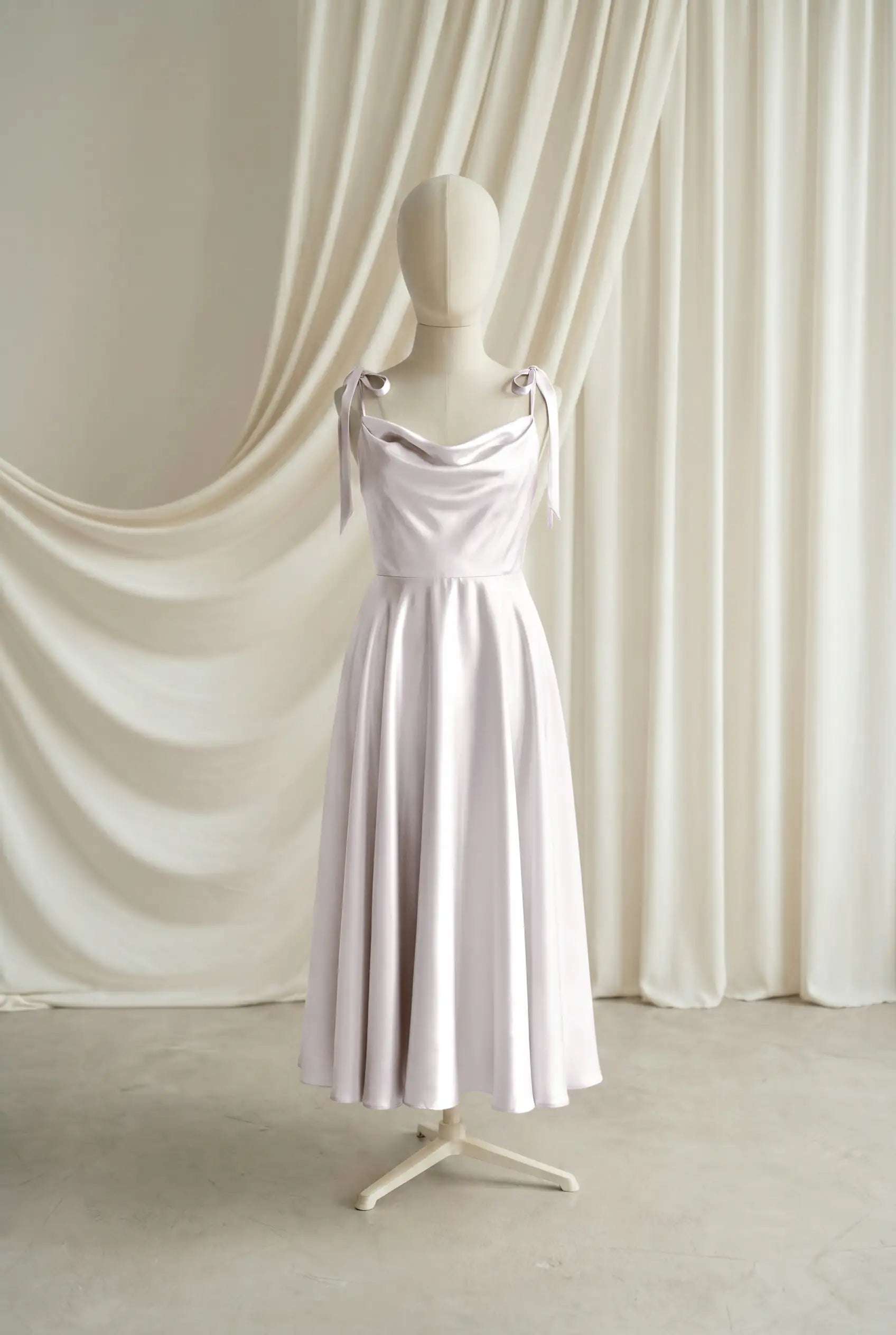Tilly Junior Bridesmaid Dress in Oyster Satin