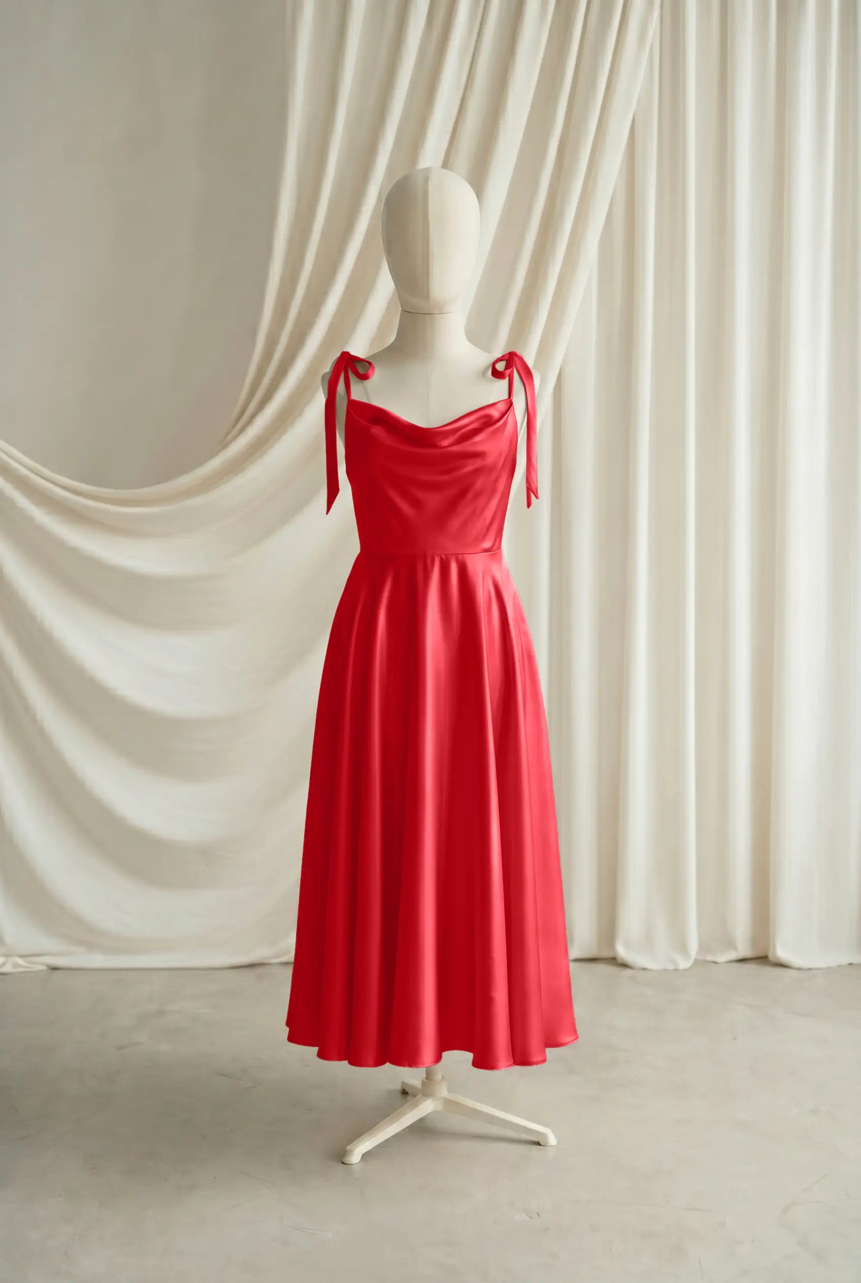 Tilly Junior Bridesmaid Dress in Ruby Satin