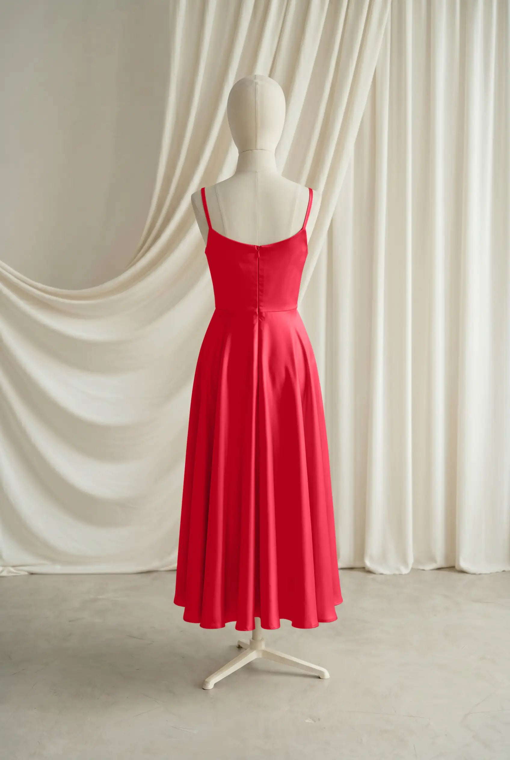 Tilly Junior Bridesmaid Dress in Ruby Satin