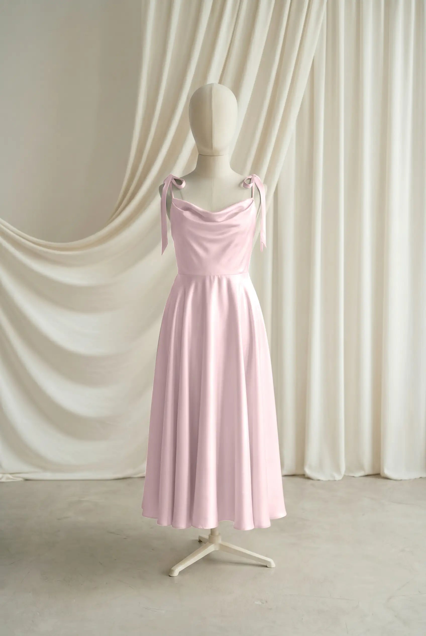 Tilly Junior Bridesmaid Dress in Smoked Blush Satin