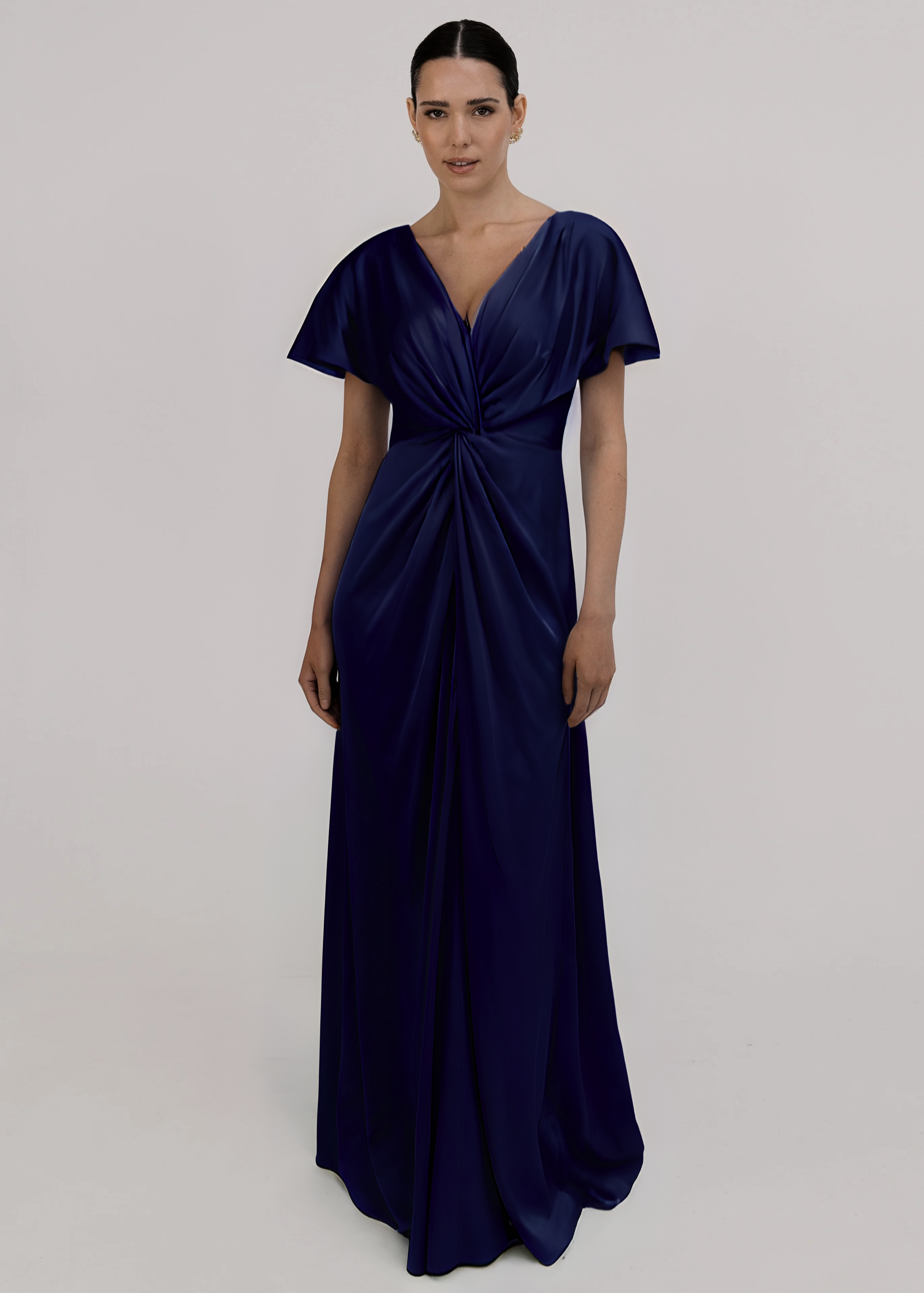 Camilla Bridesmaid Dress in Navy Satin