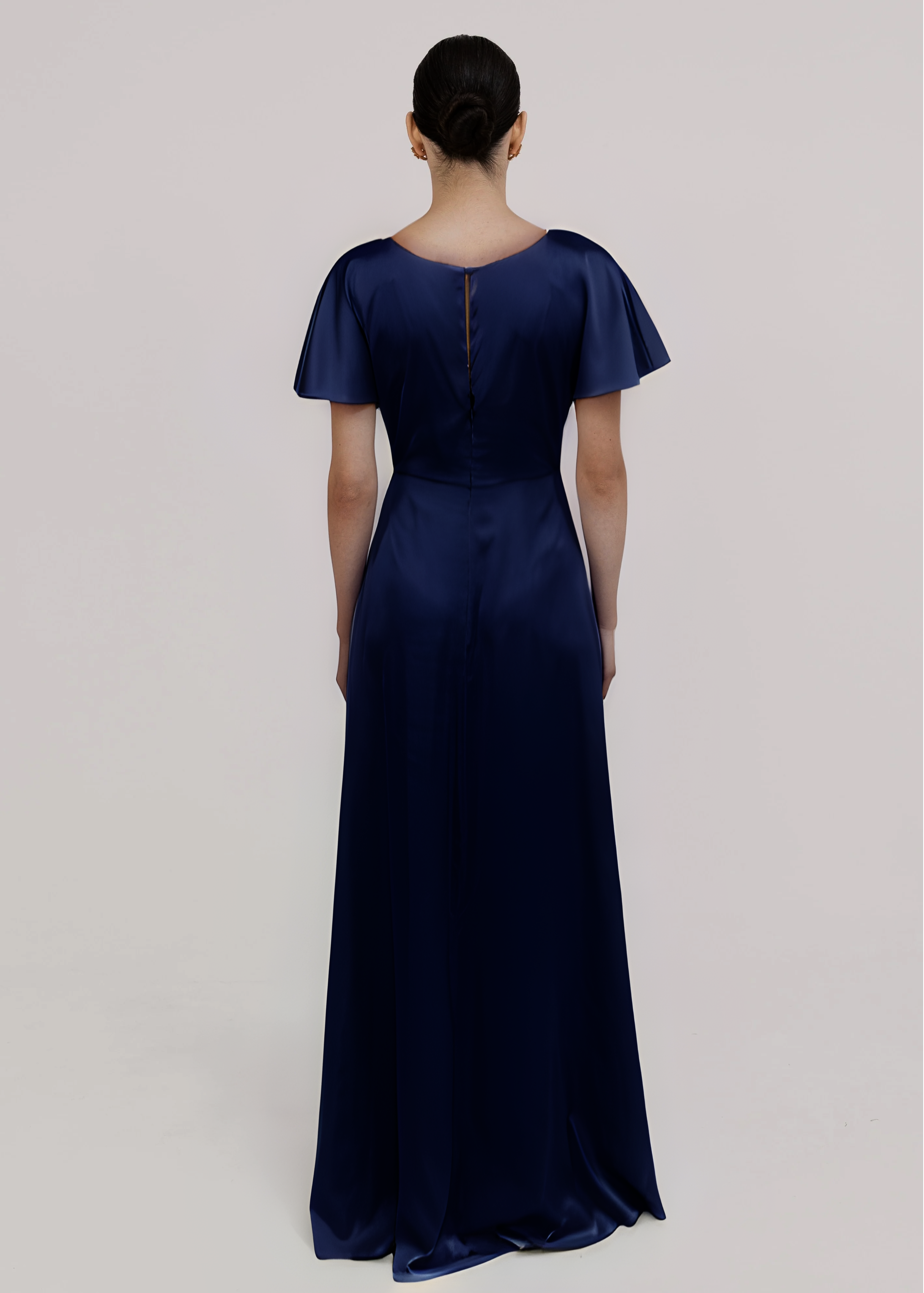 Camilla Bridesmaid Dress in Navy Satin