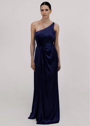 Greta Bridesmaid Dress in Navy Satin