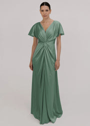 Camilla Bridesmaid Dress in Sage Green Satin