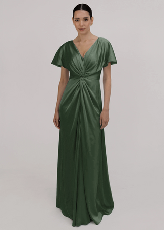Camilla Bridesmaid Dress in Olive Grove Satin