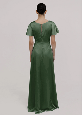 Camilla Bridesmaid Dress in Olive Grove Satin