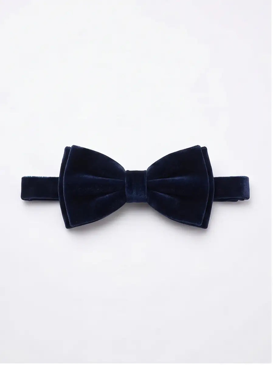 navy blue velvet bow tie 