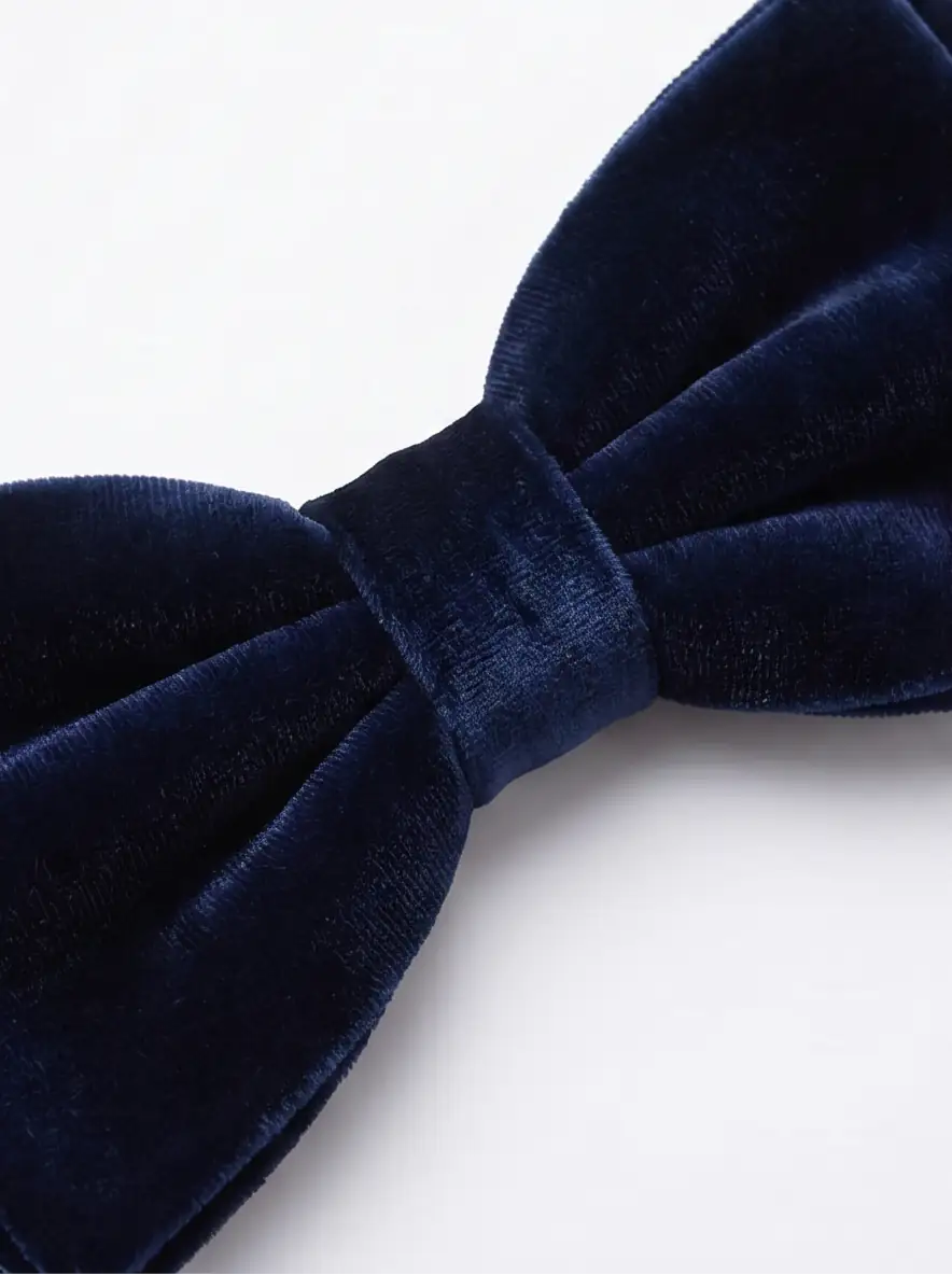 navy blue velvet bow tie 