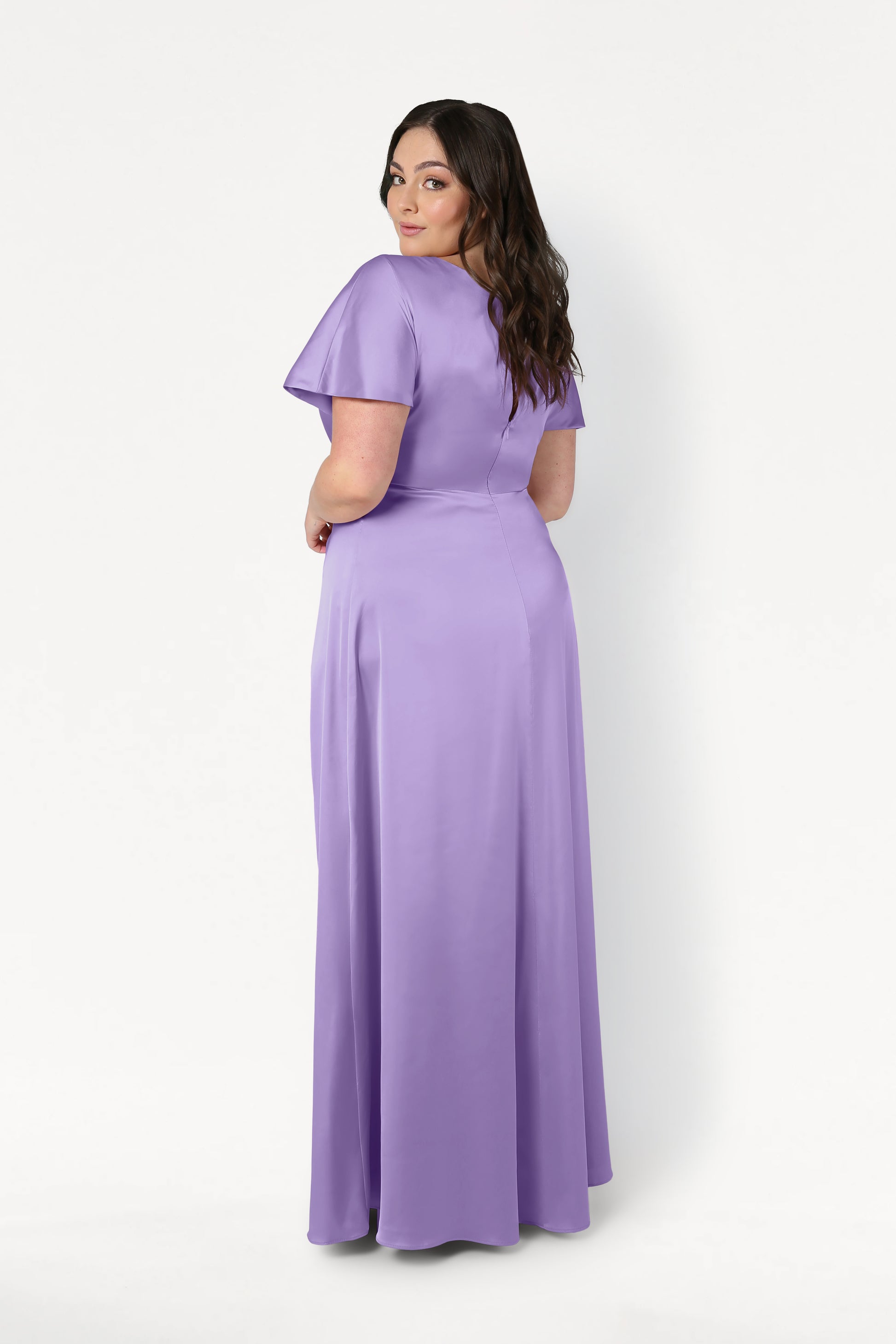TH&TH Camilla Bridesmaid Dress in Violet Satin. – TH and TH