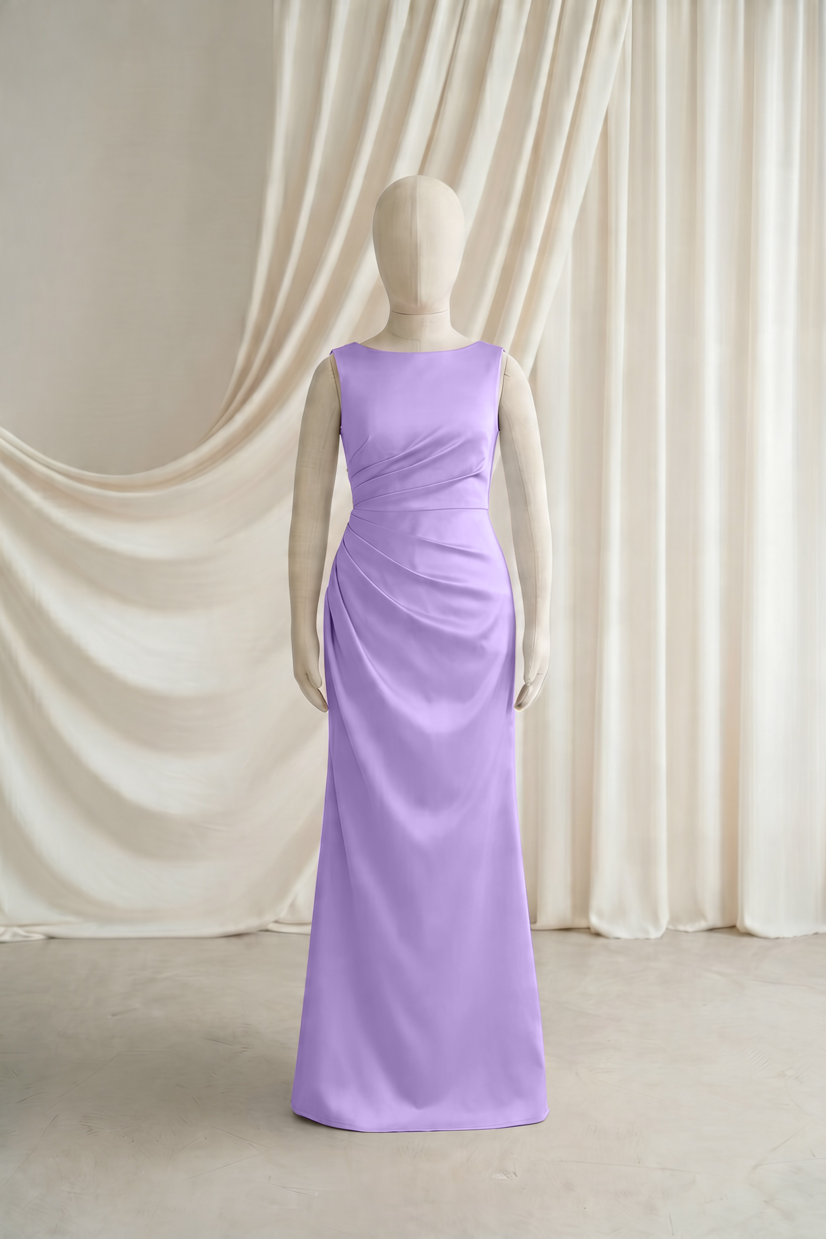 Nala Junior Bridesmaid Dress in Violet Satin
