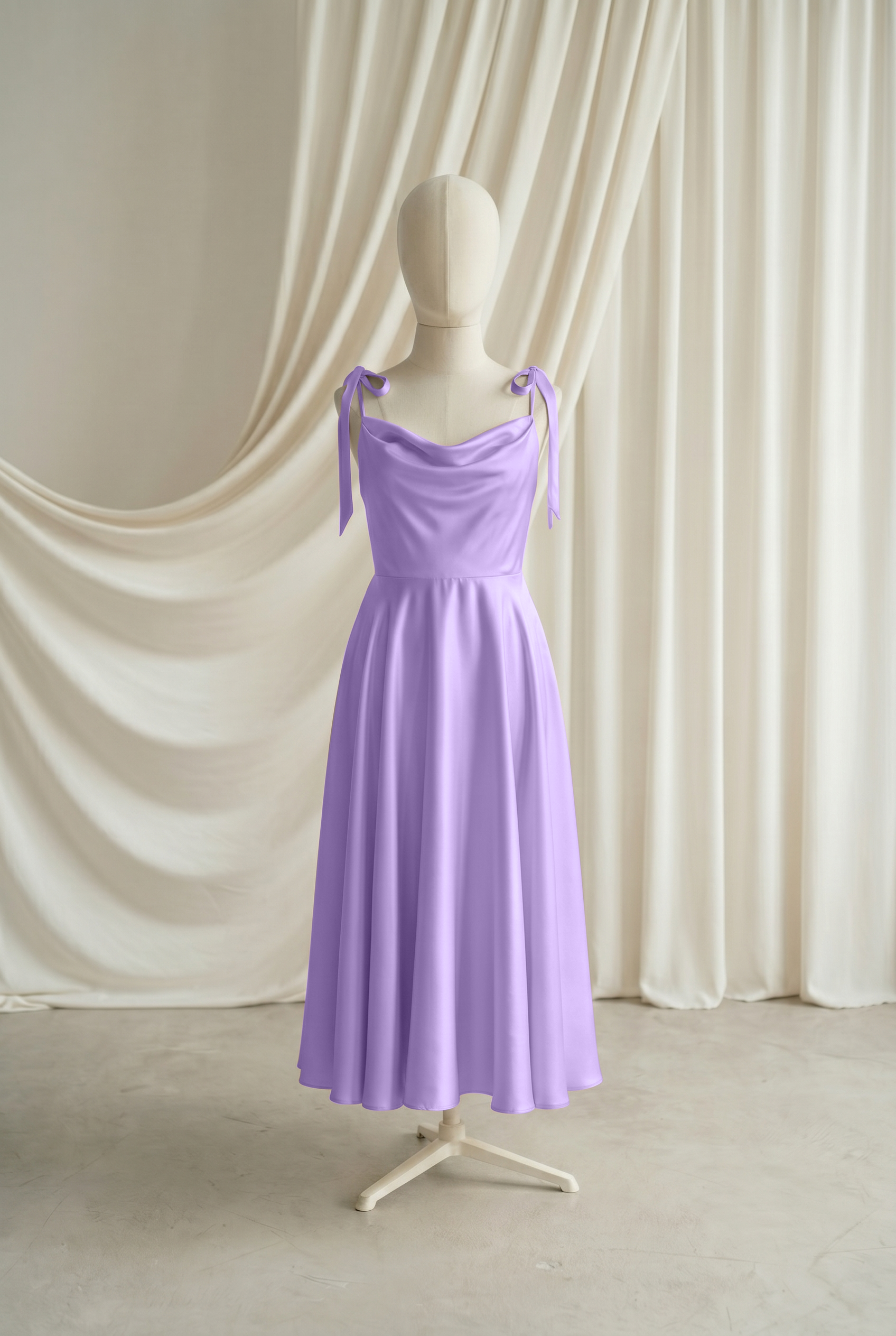 Tilly Junior Bridesmaid Dress in Violet Satin