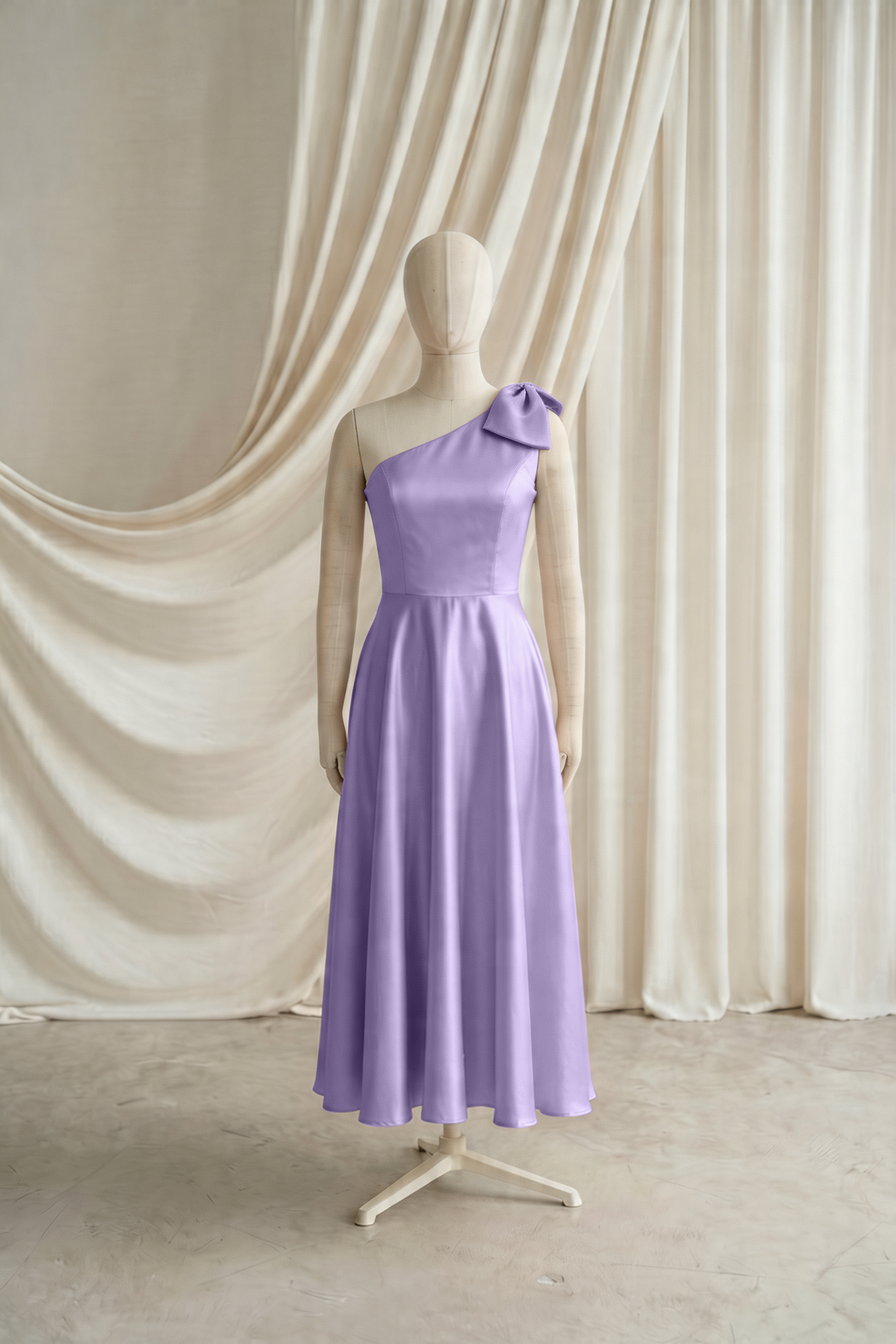 Zara Junior Bridesmaid Dress in Violet Satin