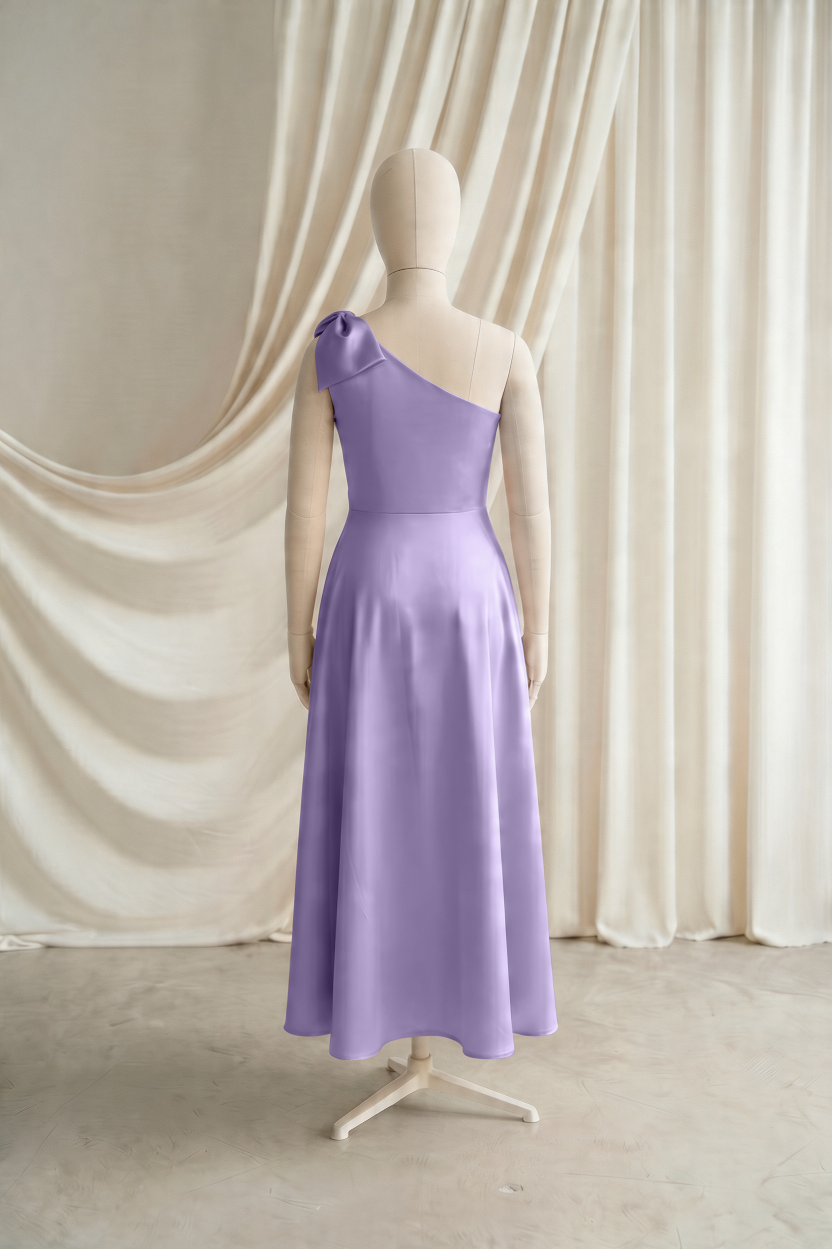 Zara Junior Bridesmaid Dress in Violet Satin