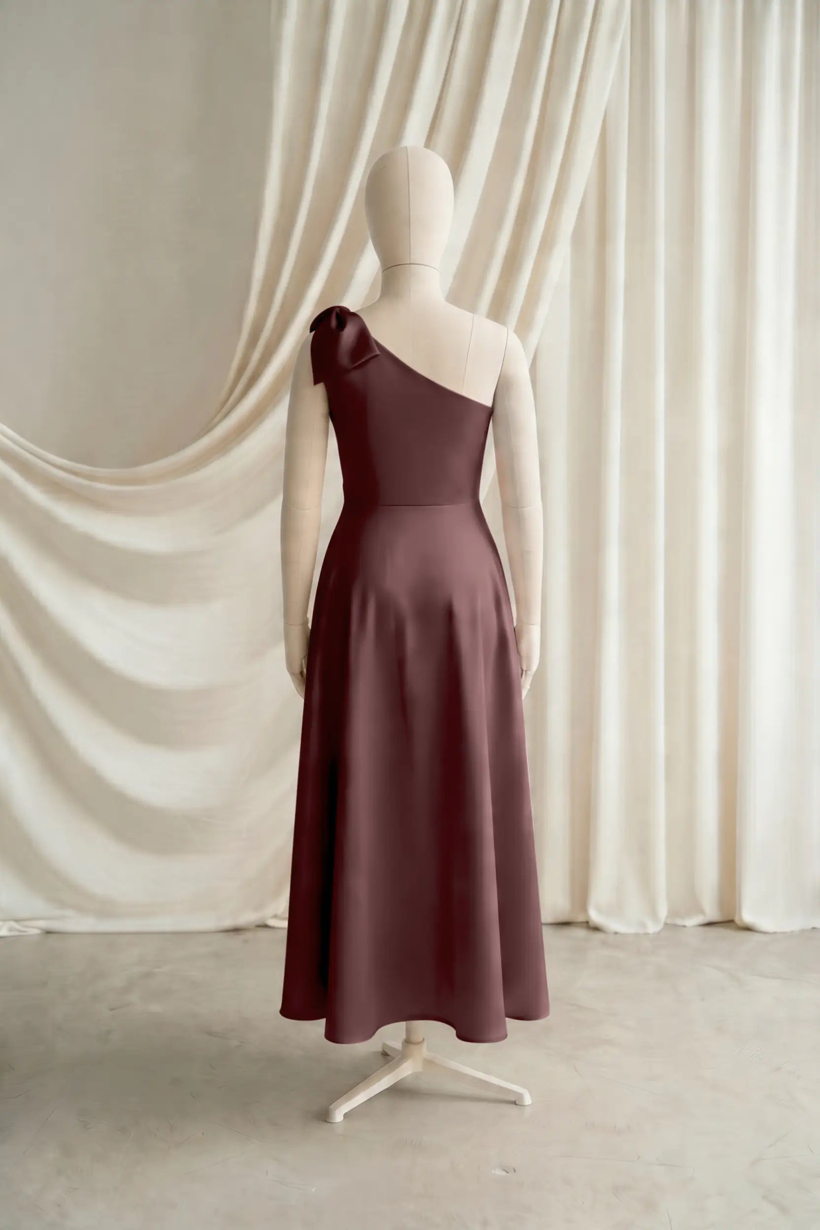 Zara Junior Bridesmaid Dress in Chocolate Brown Satin