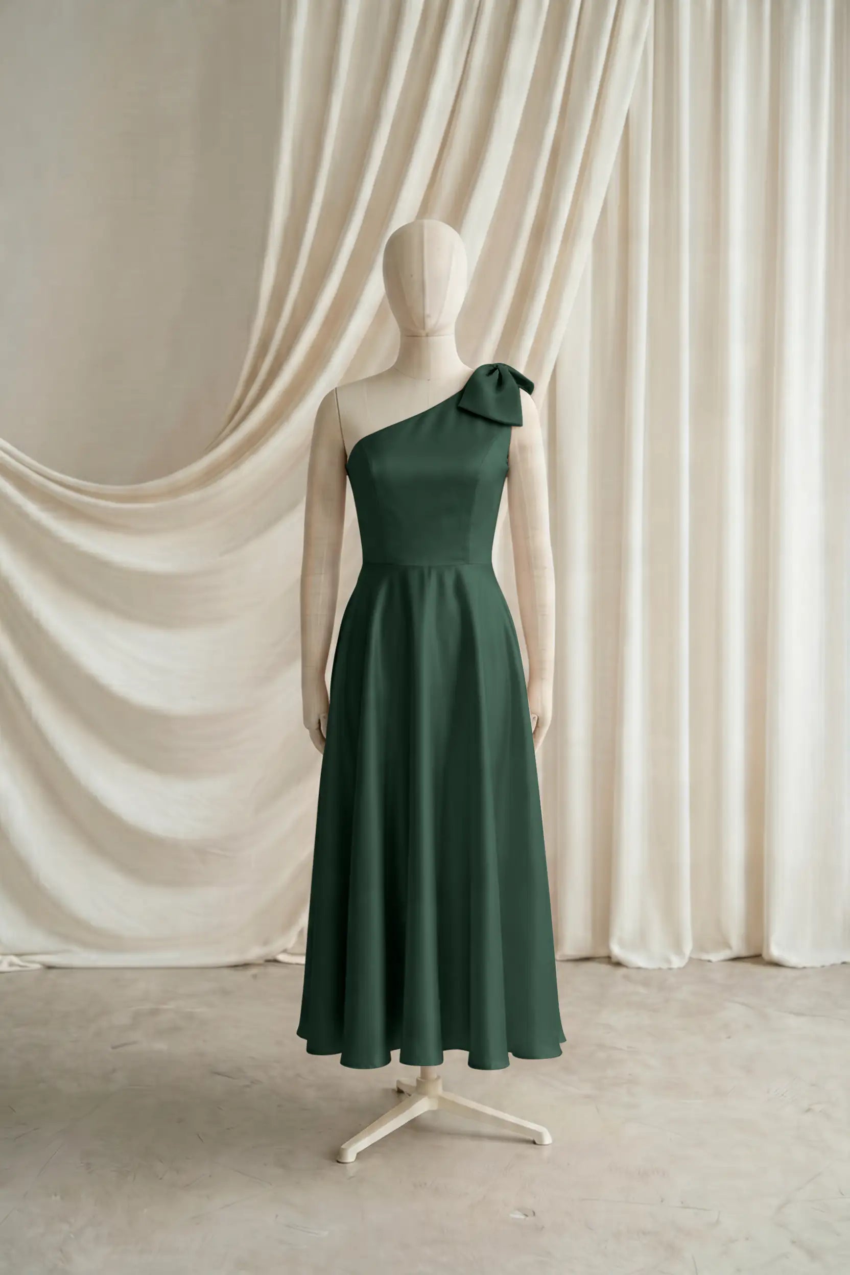 Zara Junior Bridesmaid Dress in Olive Grove Satin