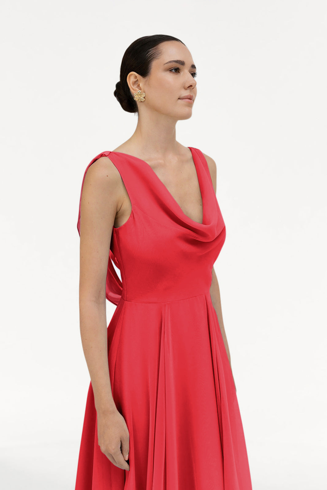 Athena Bridesmaid Dress In Ruby Chiffon