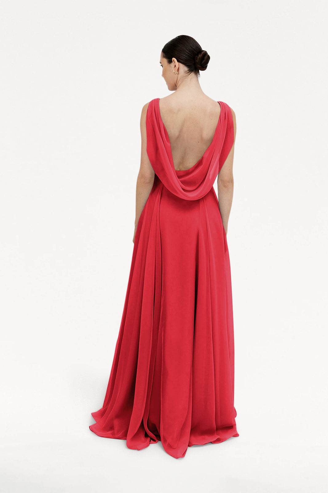 Athena Bridesmaid Dress In Ruby Chiffon